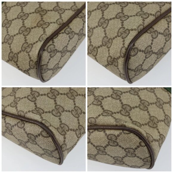 GUCCI GG Supreme Web Sherry Line Clutch Bag PVC Beige 63 014 3553 Auth am9488 - Picture 14 of 16